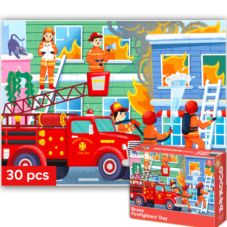 Quokka Puzzles for Kids Ages 4-6 - 30 Piece Puzzle for Toddler - Firefighter Learning Toys Ages 3-5