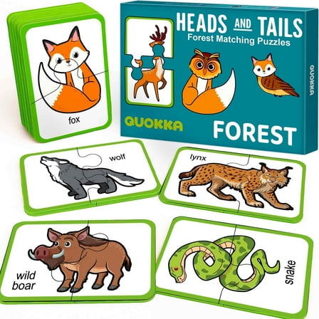 Quokka Puzzles for Toddlers Ages 2-4 – Jigsaw Puzzles with 16 Matching Pairs of Wood Animals – Memory Matching Puzzles for Kids 3 6