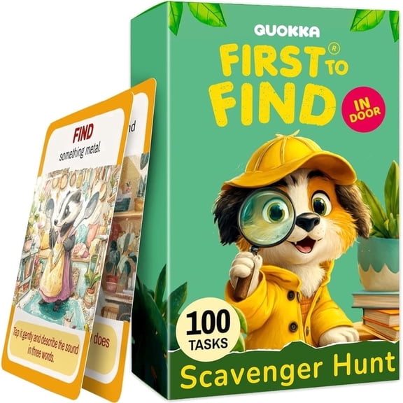 Quokka Scavenger Hunt Game for Kids Ages 4-8 - Indoor Adventure - 100 Creative Tasks with Unique Artistic Designs - Learning Activities at Home & Classroom