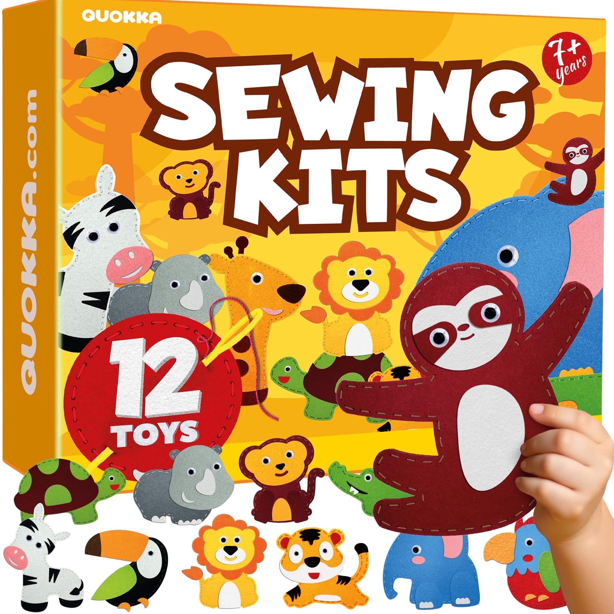 Quokka  Kids Crafts Ages 4-8 - Arts Crafts for Kids Ages 6-8 - Wild Animals Sewing Kit Basic