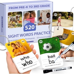 Quokka Sight Words Flash Cards for Kids 4 8 and Adults - Educational Flashcards Vocabulary Set