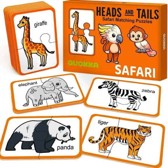 Quokka Toddler Puzzles Ages 2-4 – Kids Puzzles 16 Matching Pairs of Wild Animals – Educational Jigsaw Puzzles for Kids