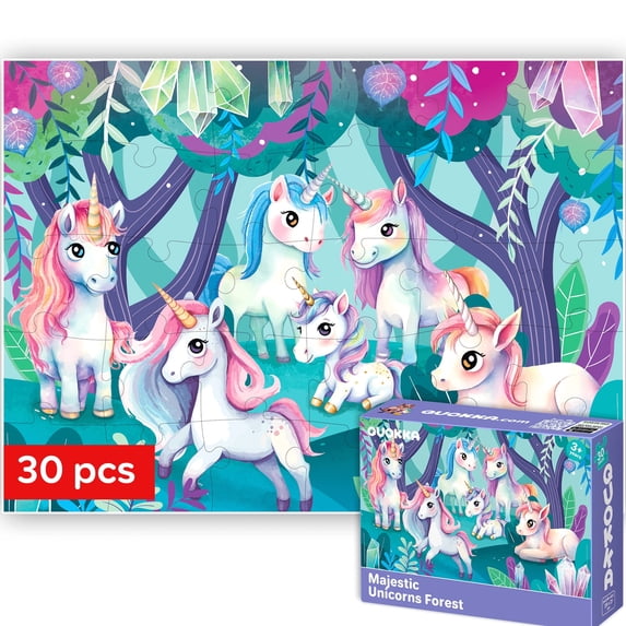 Quokka Unicorn Puzzles for Toddlers - 30 Piece Puzzle for Kids 3-6 - Educational Toys for Girls 5-7