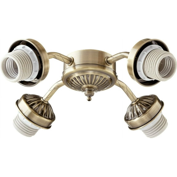 Quorum 2444-804 Traditional LED Fan Light Kit from Fitters Antique Brass Collection in Brass - Antique Finish,