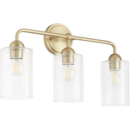 Charlotte 3 - Light Aged Brass Brass Glass And Steel Wall Sconce