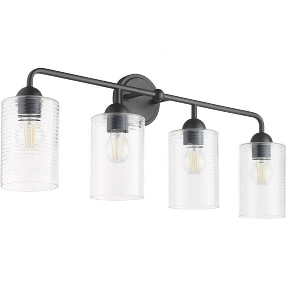 Charlotte 4 - Light Matte Black / Black Glass And Steel Wall Sconce