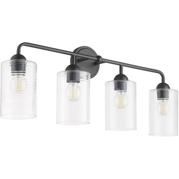 Charlotte 4 - Light Matte Black / Black Glass And Steel Wall Sconce