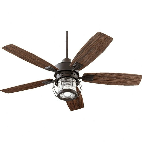 13525-86-Quorum Lighting-Galveston - Patio Fan in Traditional style - 52 inches wide by 18.46 inches high-Oiled Bronze Finish-Walnut Blade Color