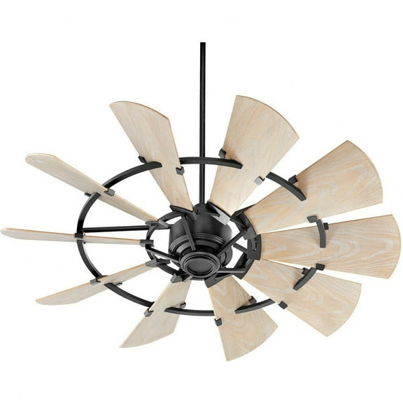 195210-69-Quorum Lighting-Windmill - Patio Fan in style - 52 inches wide by 16.46 inches high-Black Finish