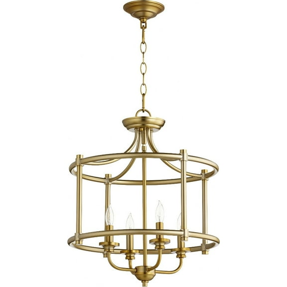Quorum Lighting Rossington 4-Light Aged Brass Pendant