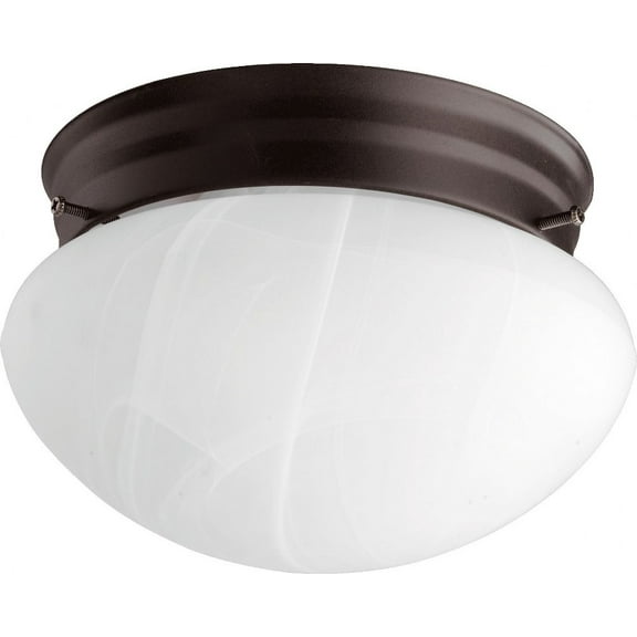 3021-6-86 Quorum Lighting 1 Light Mushroom Flush Mount in style - 7 inches wide by 4.5 inches high-Oiled Bronze Finish