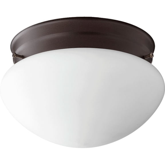 3023-6-86 Quorum Lighting 1 Light Mushroom Flush Mount in Quorum Home Collection style - 7 inches wide by 4.5 inches high-Oiled Bronze Finish