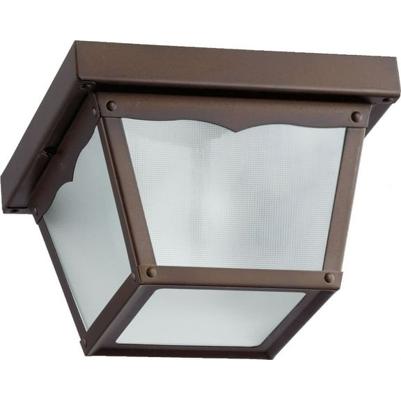 3080-7-86 Quorum Lighting 1 Light Outdoor Cage Flush Mount in style - 7.5 inches wide by 5 inches high-Oiled Bronze Finish