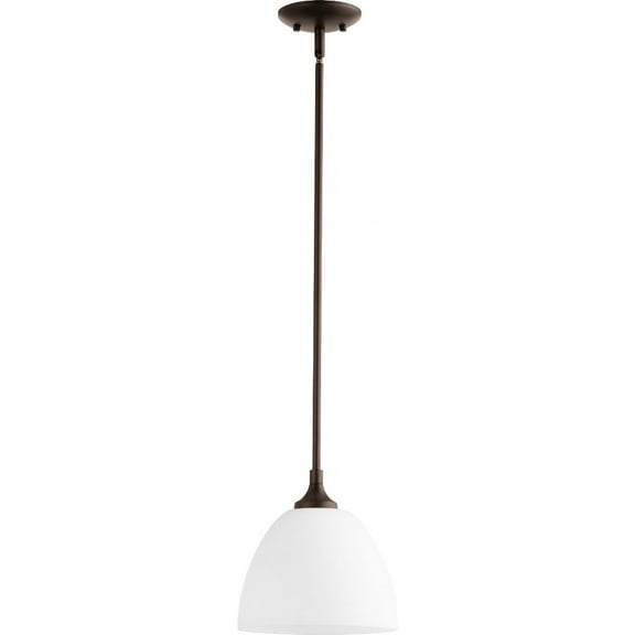 Quorum Lighting Enclave 1-Light Pendant, Oiled Bronze, 9W, 9.25H, Stem Hanging, Dry Rated