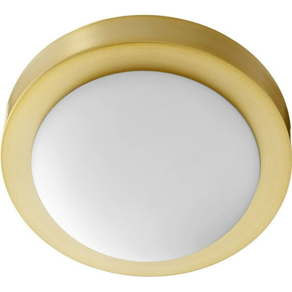 3505-9-80-Quorum Lighting-Contempo - 1 Light Flush Mount in Quorum Home Collection style - 9.25 inches wide by 3.75 inches high-Aged Brass Finish