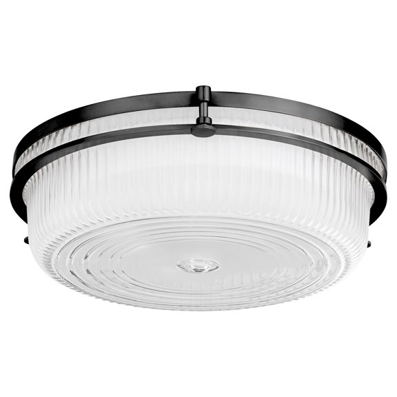 Quorum International 368-14 Emory 14" Wide Led Flush Mount Drum Ceiling Fixture - Black