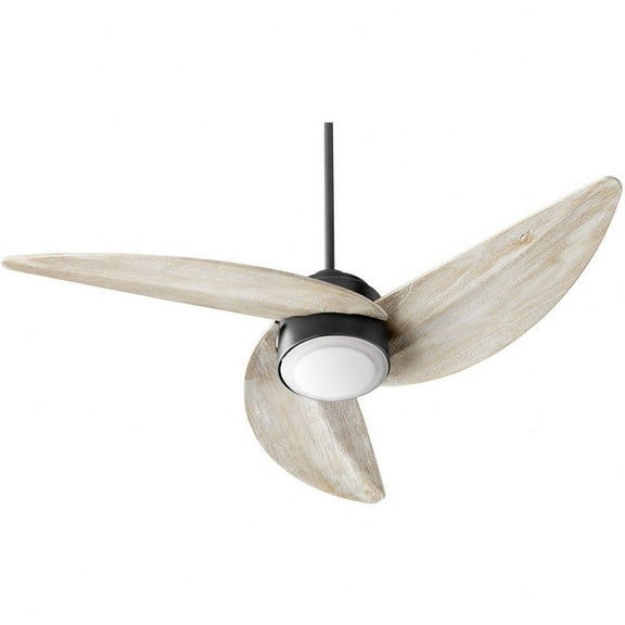 41523-69-Quorum Lighting-Trinity - 3 Blade Ceiling Fan in Contemporary style - 52 inches wide by 15.75 inches high-Noir Finish-Weathered Oak/Weathered