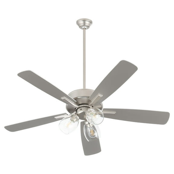 Quorum International 4525-03 Ovation 52" 5 Blade 3 Light Indoor Ceiling Fan - Nickel