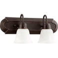 thumbnail image 1 of 5094-2-144 Quorum Lighting 2 Light Bath Vanity in Quorum Home Collection style - 18 inches wide by 8 inches high-Toasted Sienna Finish-Faux Alabaster, 1 of 1