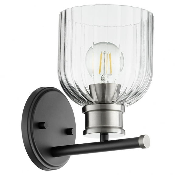Quorum Lighting - Monarch - 1 Light Wall Mount-Noir/Satin Nickel Finish-Clear