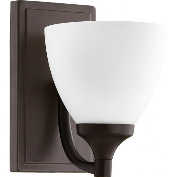 Quorum Lighting Enclave Glass Wall Sconce, 1 Light, Oiled Bronze