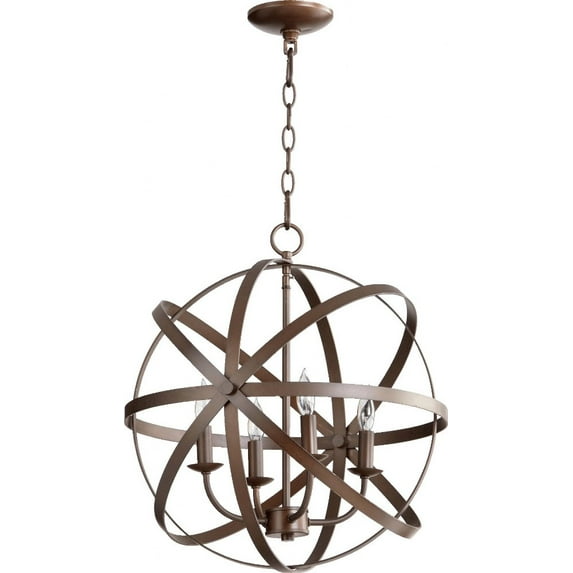 6009-4-86-Quorum Lighting-Celeste - 4 Light Sphere Chandelier in style - 19 inches wide by 21 inches high-Oiled Bronze Finish -Traditional