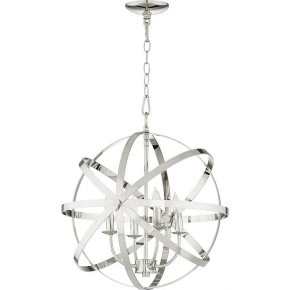 6009-4-62-Quorum Lighting-Celeste - 4 Light Sphere Chandelier in style - 19 inches wide by 21 inches high-Polished Nickel Finish    -Traditional