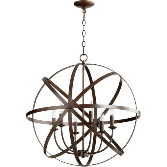 6009-6-86-Quorum Lighting-Celeste - 6 Light Sphere Chandelier in style - 25.5 inches wide by 27 inches high-Oiled Bronze Finish    -Traditional