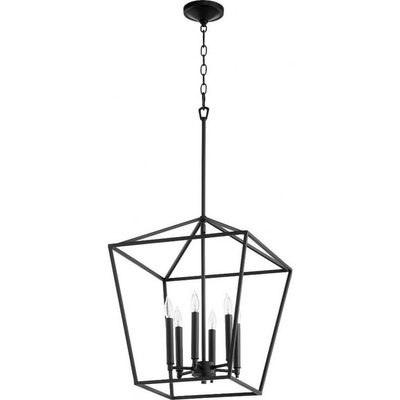 Quorum Lighting Gabriel 6-Light Entry Pendant, Noir Finish, 17W x 21H