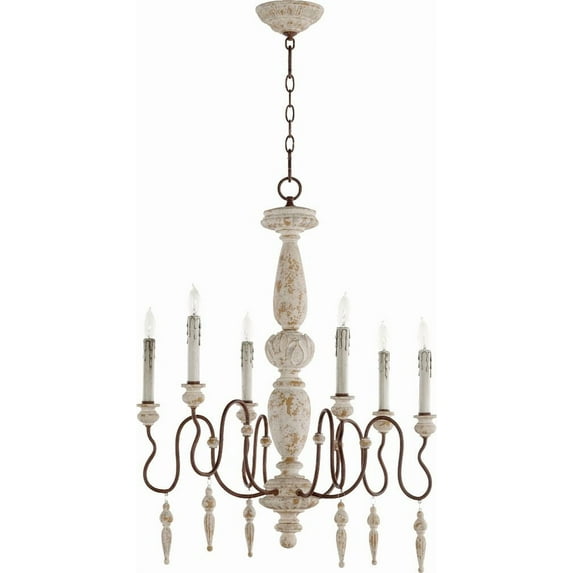 6052-6-156-Quorum Lighting-La Maison - 6 Light Chandelier in Traditional style - 26 inches wide by 30 inches high -Traditional Installation