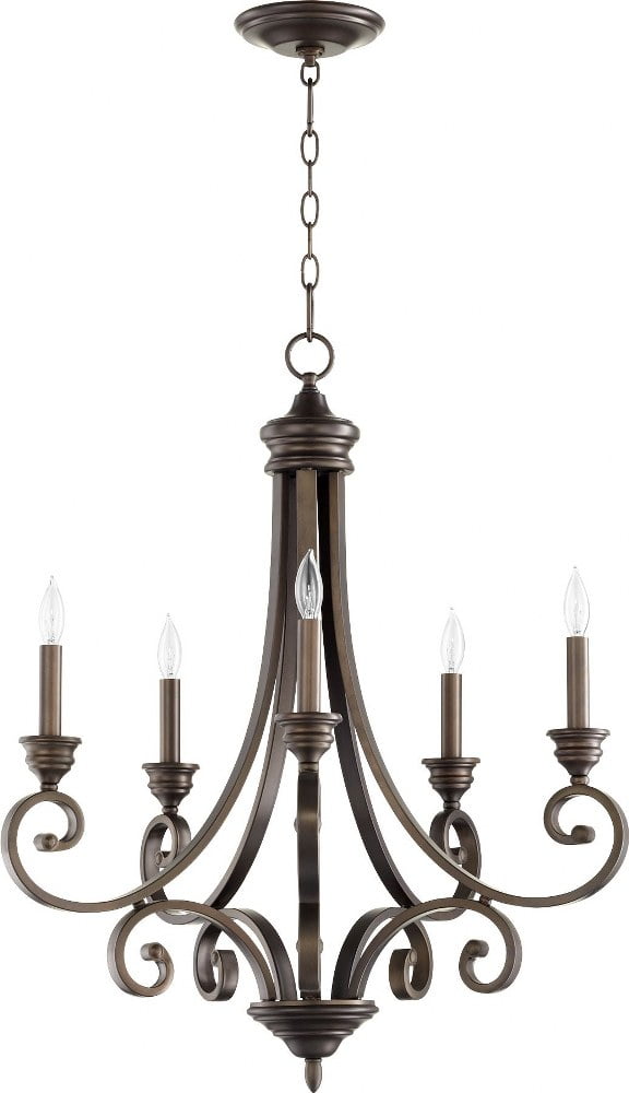 Elegant Oiled Bronze 5-Light Traditional Chandelier