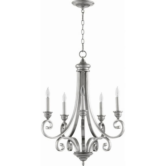 Quorum Lighting Bryant 5-Light Chandelier, Classic Nickel