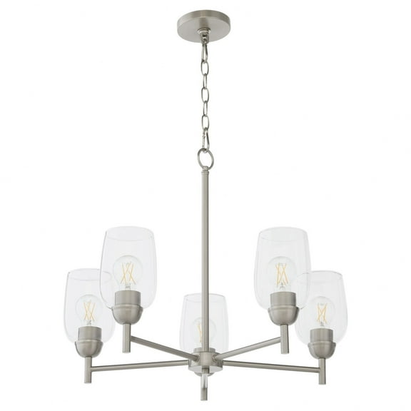 6112-5-65 Quorum Lighting Wallinger - 5 Light Chandelier-20 Inches Tall and 24.5 Inches Wide-Satin Nickel Finish