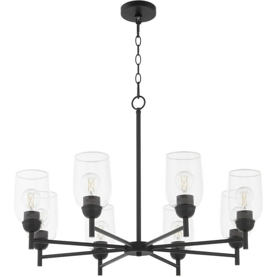 6112-8-59 Quorum Lighting Wallinger - 8 Light Chandelier-21.5 Inches Tall and 32 Inches Wide-Matte Black Finish