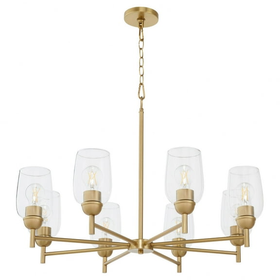 6112-8-80 Quorum Lighting Wallinger - 8 Light Chandelier-21.5 Inches Tall and 32 Inches Wide-Aged Brass Finish