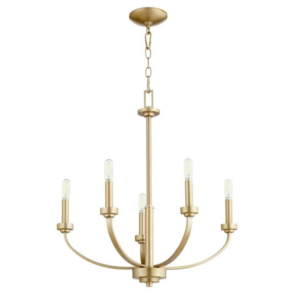 6160-5-80 Quorum Lighting Reyes - 5 Light Chandelier-24.5 Inches Tall and 26 Inches Wide-Aged Brass Finish    -Traditional Installation