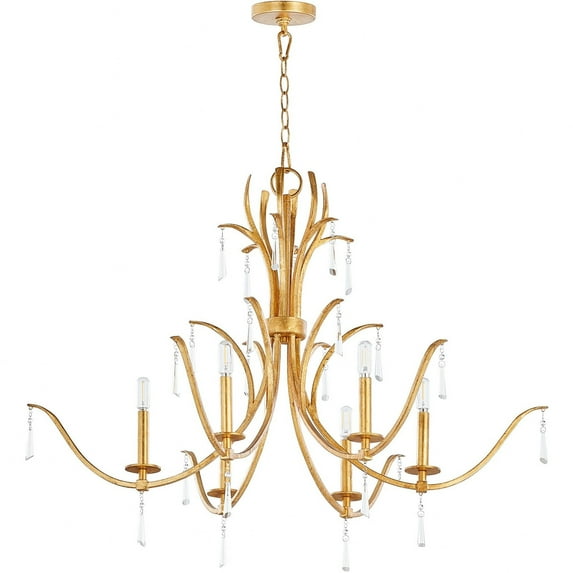 620-6-74-Quorum Lighting-Majesty - 6 Light Chandelier In Traditional Style-23.75 Inches Tall and 38 Inches Wide -Traditional Installation