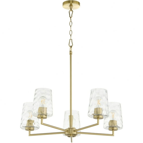 6204-5-80 Quorum Lighting Goodwin - 5 Light Chandelier-25 Inches Tall and 27 Inches Wide-Aged Brass Finish