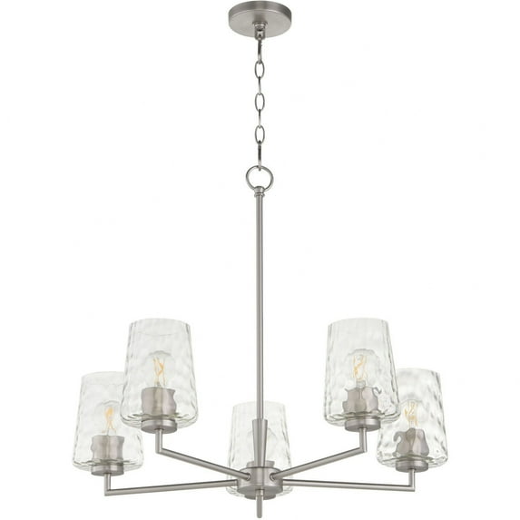 6204-5-65 Quorum Lighting Goodwin - 5 Light Chandelier-25 Inches Tall and 27 Inches Wide-Satin Nickel Finish