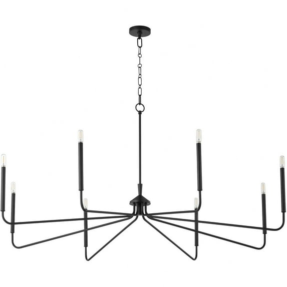 6238-8-59 Quorum Lighting Providence - 8 Light Chandelier-29 Inches Tall and 15.25 Inches Wide-Matte Black Finish