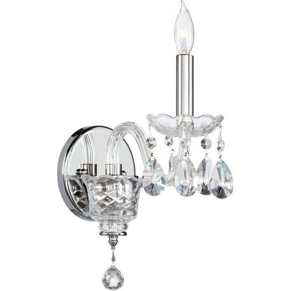 1 Light Wall Bracket In Crystal Style 4.5 Inches Wide By 10 Inches High Quorum Lighting 631-1-514