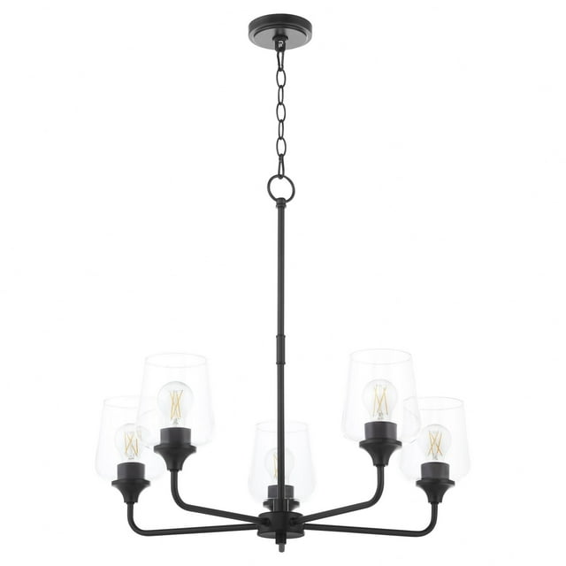 6313-5-59-Quorum Lighting-Raymond - 5 Light Chandelier-26 Inches Tall and 27 Inches Wide-Matte Black Finish