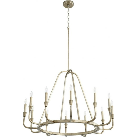 6314-12-60 Quorum Lighting Marquee - 12 Light Chandelier In Traditional Style-25.75 Inches Tall and 36.5 Inches Wide-Aged Silver Leaf Finish
