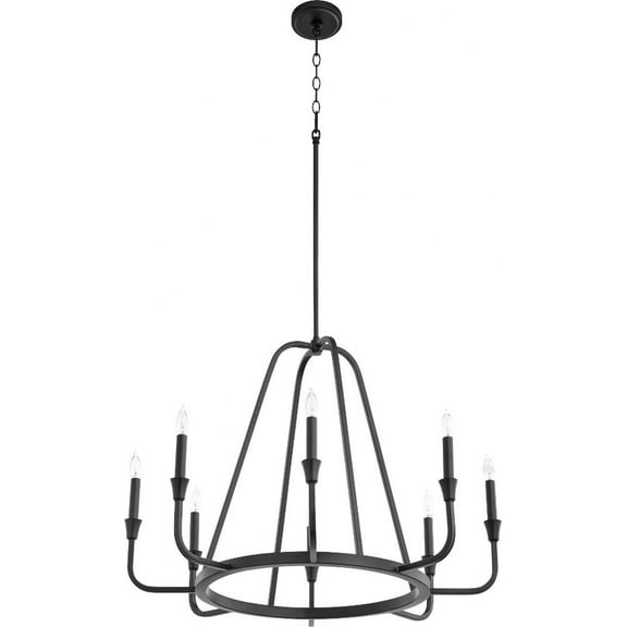 6314-8-69-Quorum Lighting-Marquee - 8 Light Chandelier In Traditional Style-23.5 Inches Tall and 32 Inches Wide-Textured Black Finish -Traditional