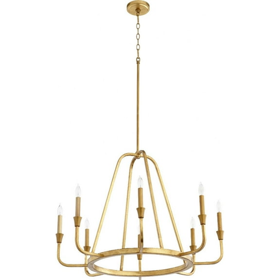 6314-8-74-Quorum Lighting-Marquee - 8 Light Chandelier In Traditional Style-23.5 Inches Tall and 32 Inches Wide-Gold Leaf Finish -Traditional