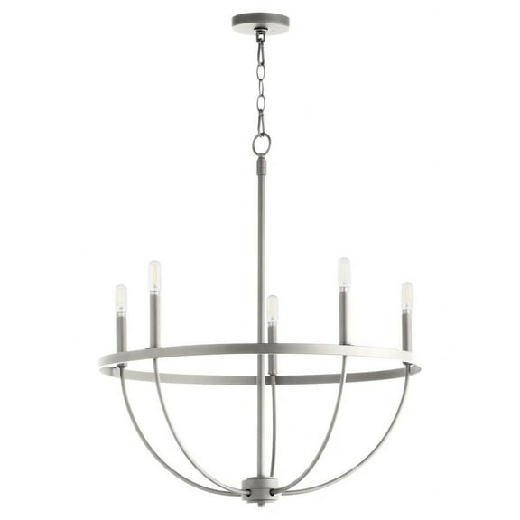 6374-5-65 Quorum Lighting Tribute - 5 Light Chandelier-31.75 Inches Tall and 28 Inches Wide-Satin Nickel Finish    -Traditional Installation