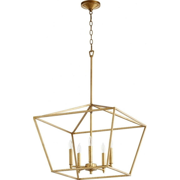 5 Light Nook Pendant In Quorum Home Collection Style 21 Inches Wide By 17.5 Inches High-Gold Leaf Finish    -Traditional Installation Quorum Lighting