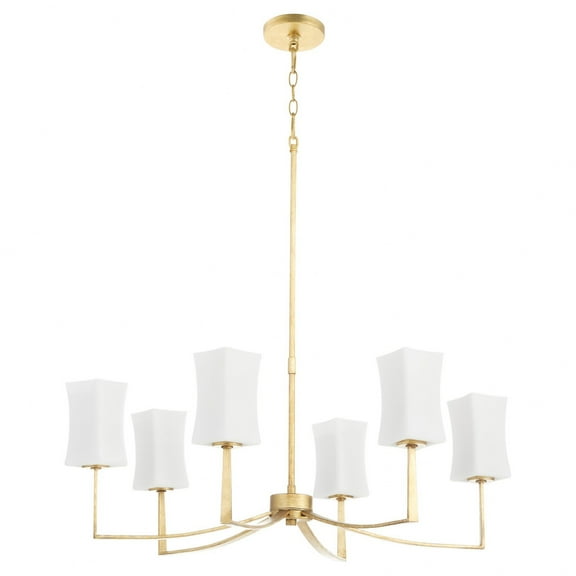 681-6-74 Quorum Lighting Ayala - 6 Light Chandelier-12.5 Inches Tall and 32.75 Inches Wide-Gold Leaf Finish