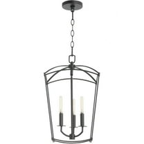 6812-3-59-Quorum Lighting-Mantle - 3 Light Entry Foyer-20.5 Inches Tall and 12 Inches Wide-Matte Black Finish    -Traditional Installation