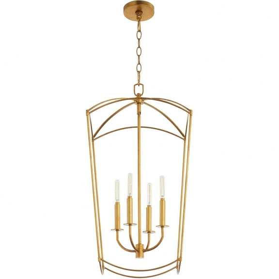 6812-4-74-Quorum Lighting-Mantle - 4 Light Entry Foyer In Traditional Style-28.5 Inches Tall and 15 Inches Wide-Gold Leaf Finish    -Traditional
